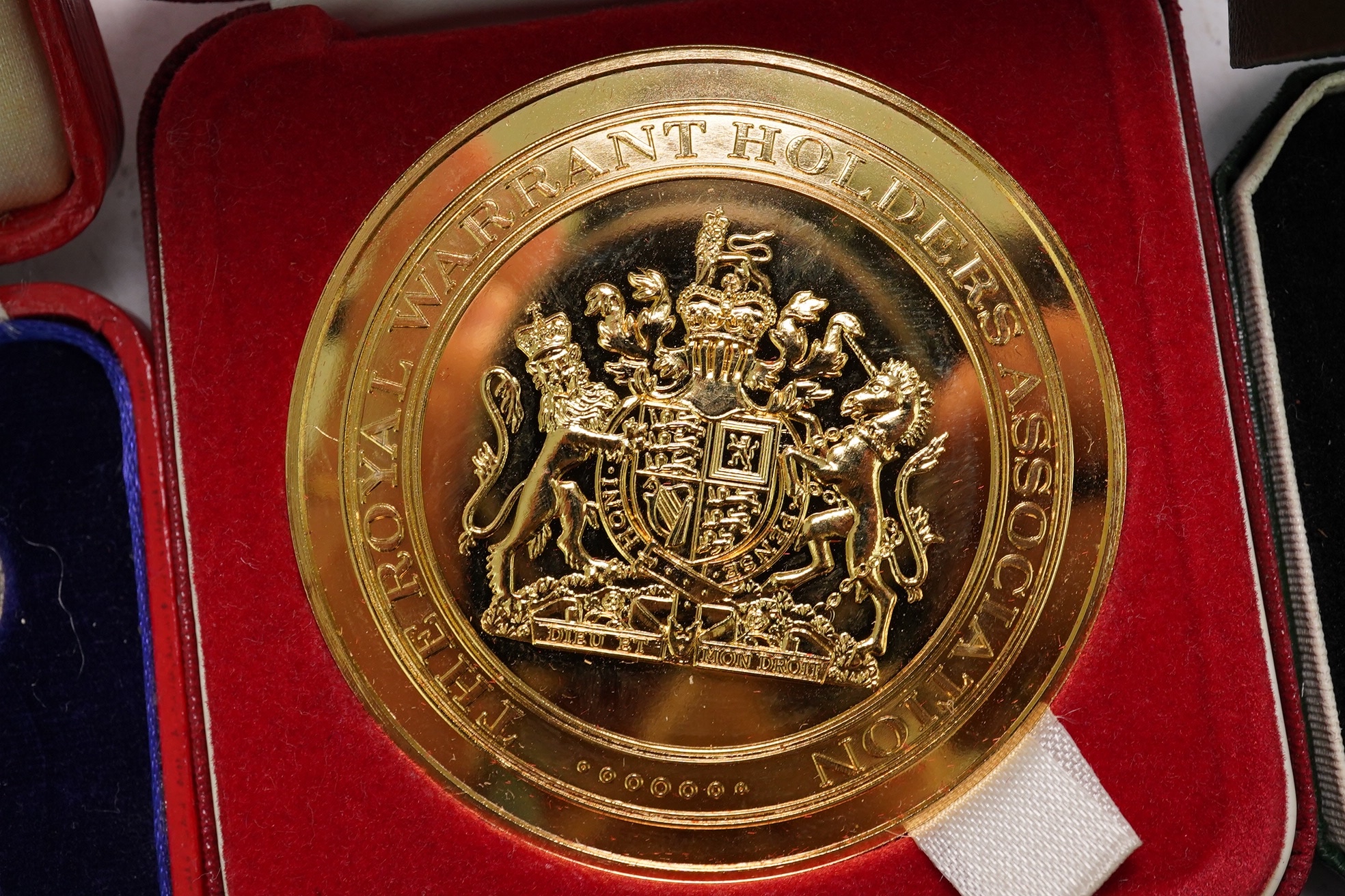 British coins, George VI, Maundy 1d to 4d, 1942, in case of issue, together with a Royal Mint silver national trust medal and other coins or medals